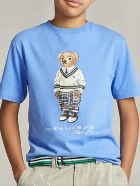 Polo by Ralph Lauren Blue Boys Polo Bear Jersey Tee Size XL (18-20)